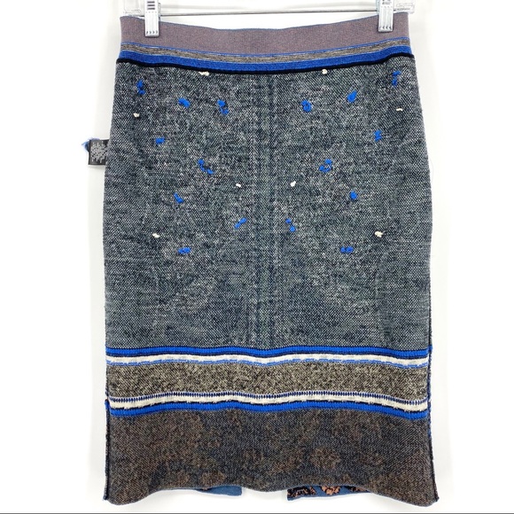 Anthropologie Moth Bordered Jacquard Sweater Skirt - Picture 5 of 8